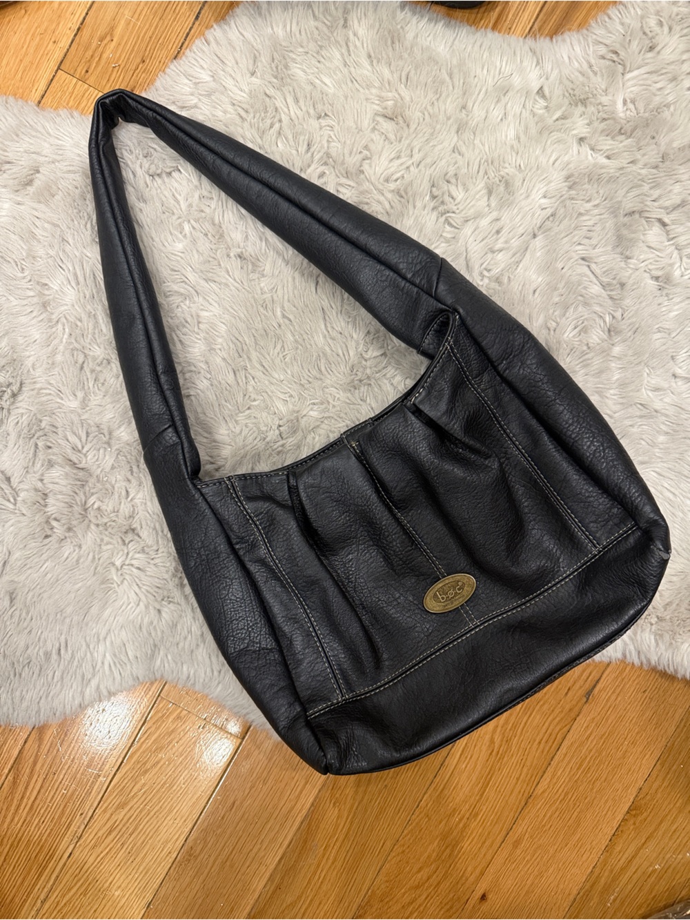 Black Soft Leather Shoulder Bag